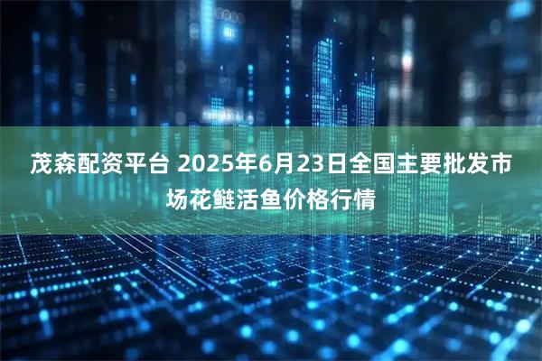 茂森配资平台 2025年6月23日全国主要批发市场花鲢活鱼价格行情
